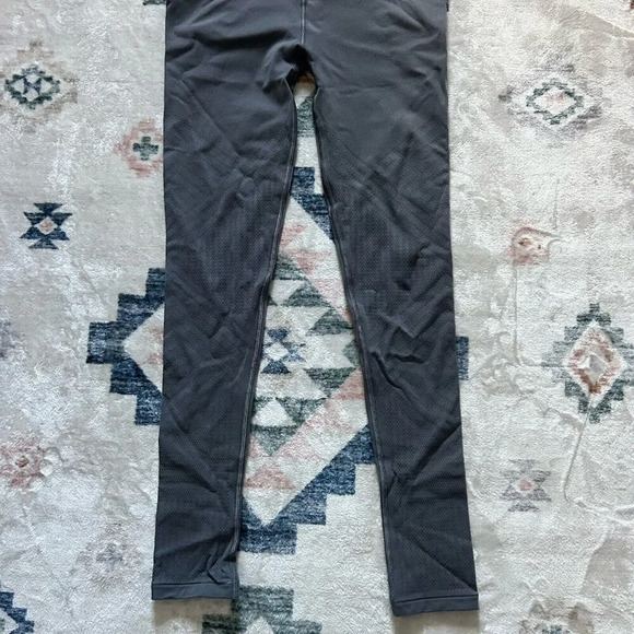 Lululemon Leggings Gray Womens 8 Striped On Legs Gym Activewear Yoga Workout - Picture 5 of 5